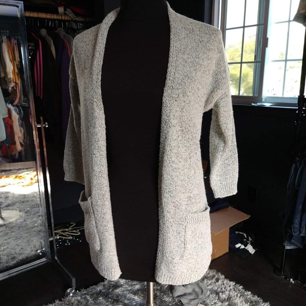 Cream & Black Open Sweater